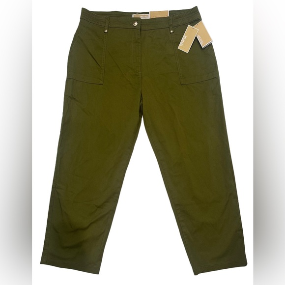 Michael Michael Kors Women’s High Rise Straight Ankle Pants Green Size 14 NWT - Picture 1 of 6